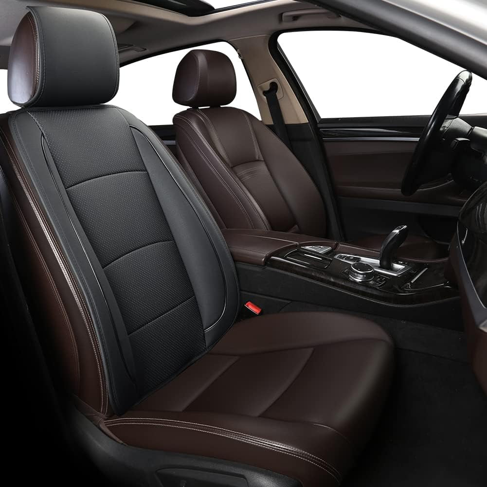 1 Pack Luxury Automotive Seat Cover Water Proof PU Leather Front Car Seat Cover Protectors Seat Cover Universal Fit 95% Vehicles