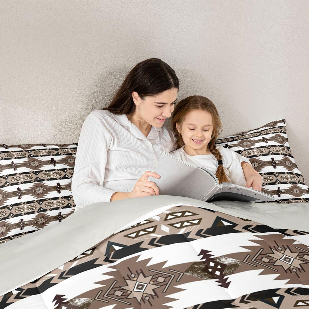 Western Boho Comforter Set Aztec Bedding Set Queen Size
