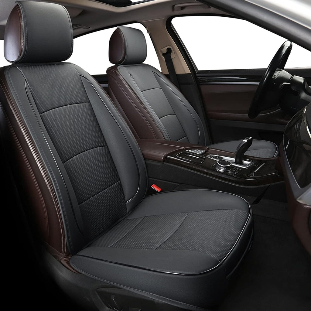 1 Pack Luxury Automotive Seat Cover Water Proof PU Leather Front Car Seat Cover Protectors Seat Cover Universal Fit 95% Vehicles