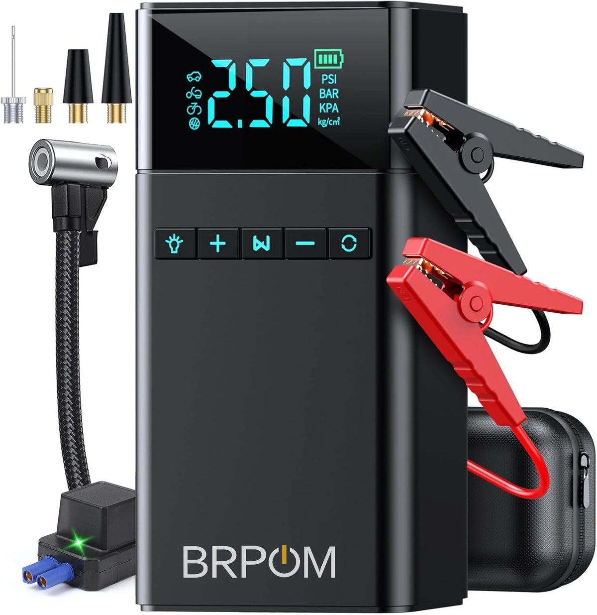 4 in 1 Jump Starter Air Compressor Power Bank LED Light 12000Mah 150PSI Wireless Electric Pump for Outdoor Travel Car Electronic
