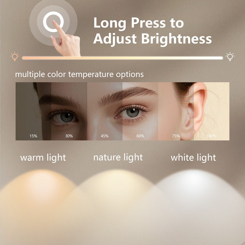 Delphinus II Brushed Gold LED Mirror – Anti-Fog, Dimmable