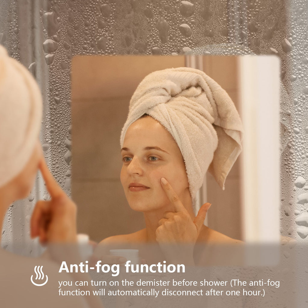 Delphinus II Brushed Gold LED Mirror – Anti-Fog, Dimmable