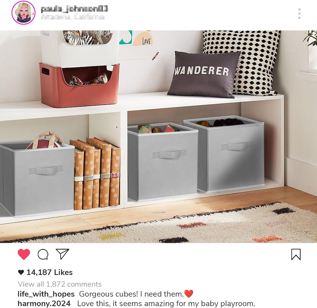 Storage Cubes, 11 Inch Cube Storage Bins for Shelves (10 Pack), Fabric Collapsible Storage Bins with Dual Handles, Foldable Cube Baskets for Magazines, Closet Organizers and Storage Box (Grey)