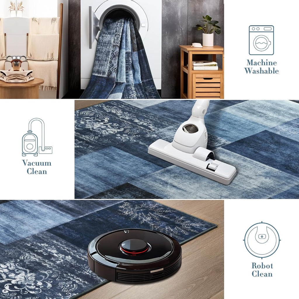 9X12 Washable Area Rugs for Living Room Bedroom