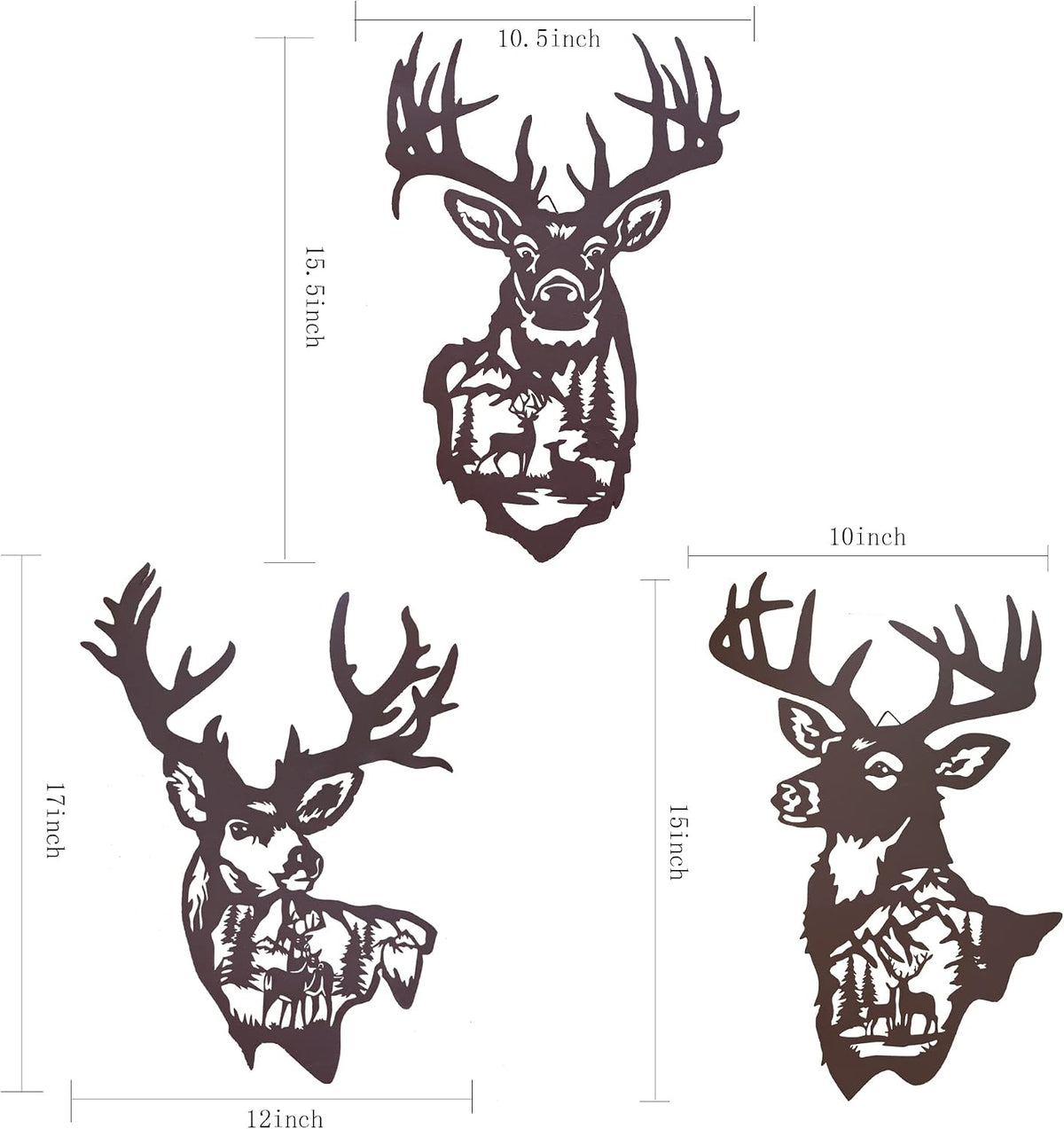 Large Metal Deer Wall Art Decor, Rustic Cabin Decor, Hunting Decor for Home