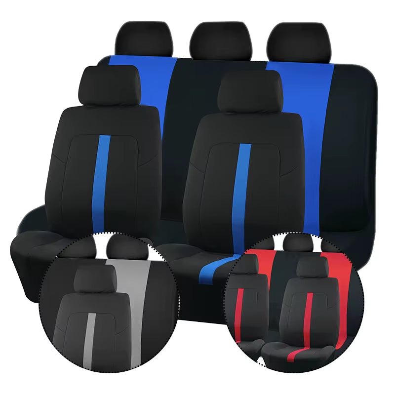 AUTOKING 2/5/7 Seat Covers for Car Universal Size Sporty Design Polyester Car Seat Covers Fit for Most Car Suv Truck Van