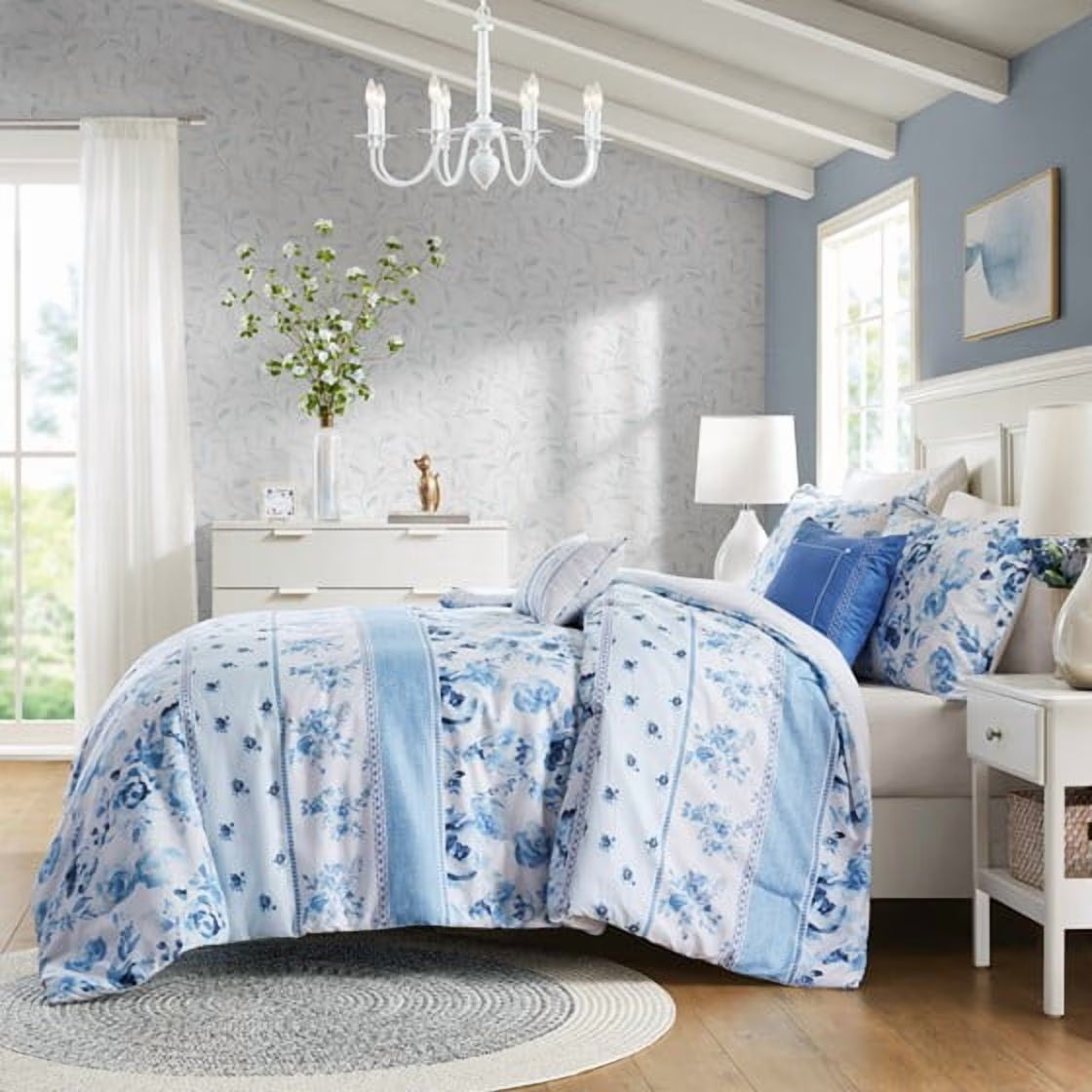 Bedding Sets, Twin/Twin XL Floral Striped Comforter Set, Bed Sets, Comforter Sets,