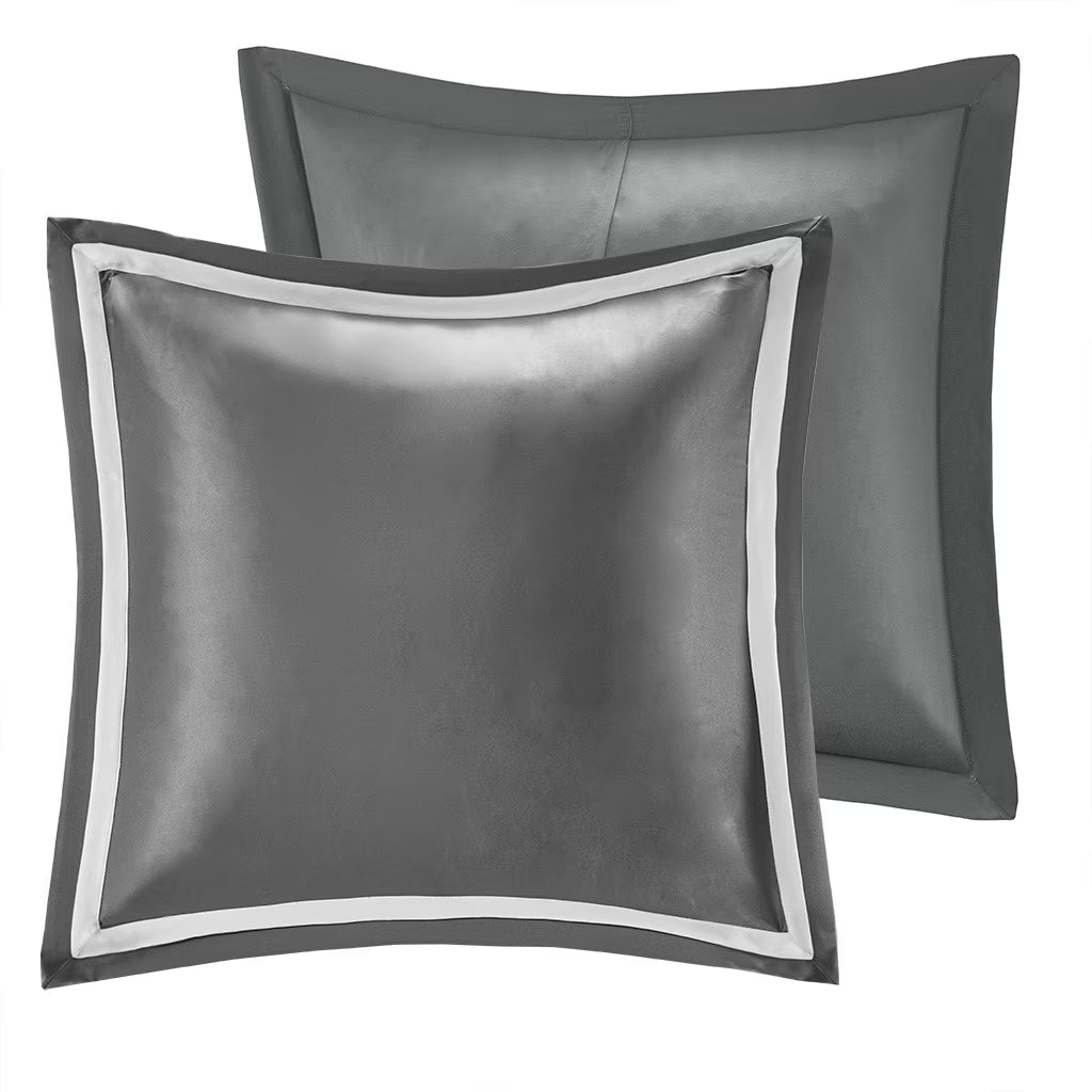 Bedding Sets 8 Piece Jacquard Comforter Set Silver/Silver Queen,Bed Sets