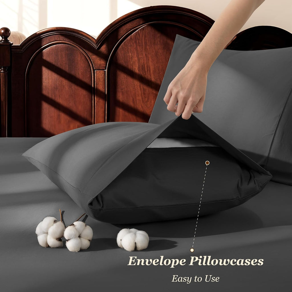 100% Egyptian Cotton Sheets 16" Deep Pocket 1000TC, 4Pcs Full