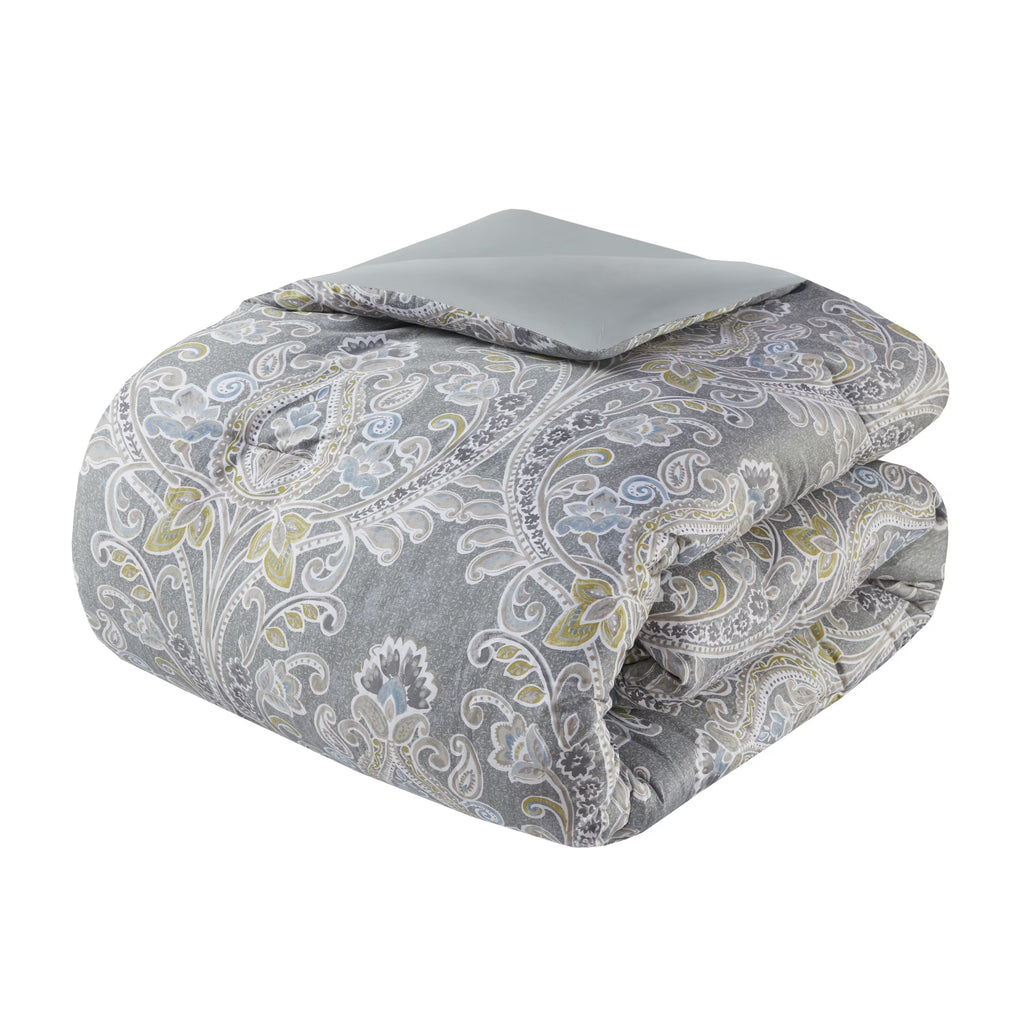 Bedding Sets, 6 Piece Cotton Comforter Set Grey Full, Bed Sets, Comforter Sets,