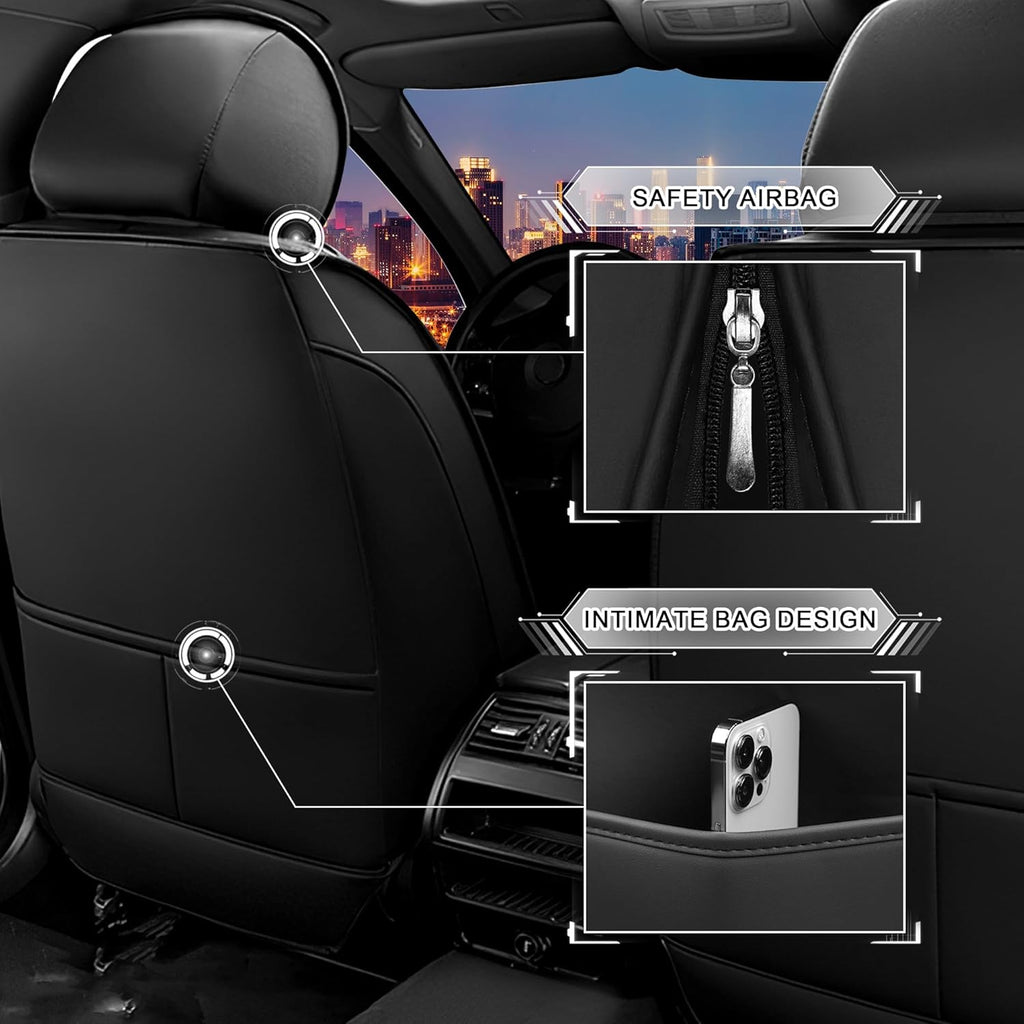Car Seat Covers for Ford Mustang 2000-2026, Stylish Sport Seat Cover, Premium Nappa Leather Car Seat Cover. Automobile Seat Covers Sets.(Luxury 2 Seats/Black Blue)