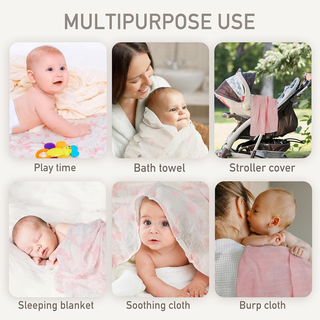 Receiving Blankets Girl Muslin Swaddle Blankets for Newborn