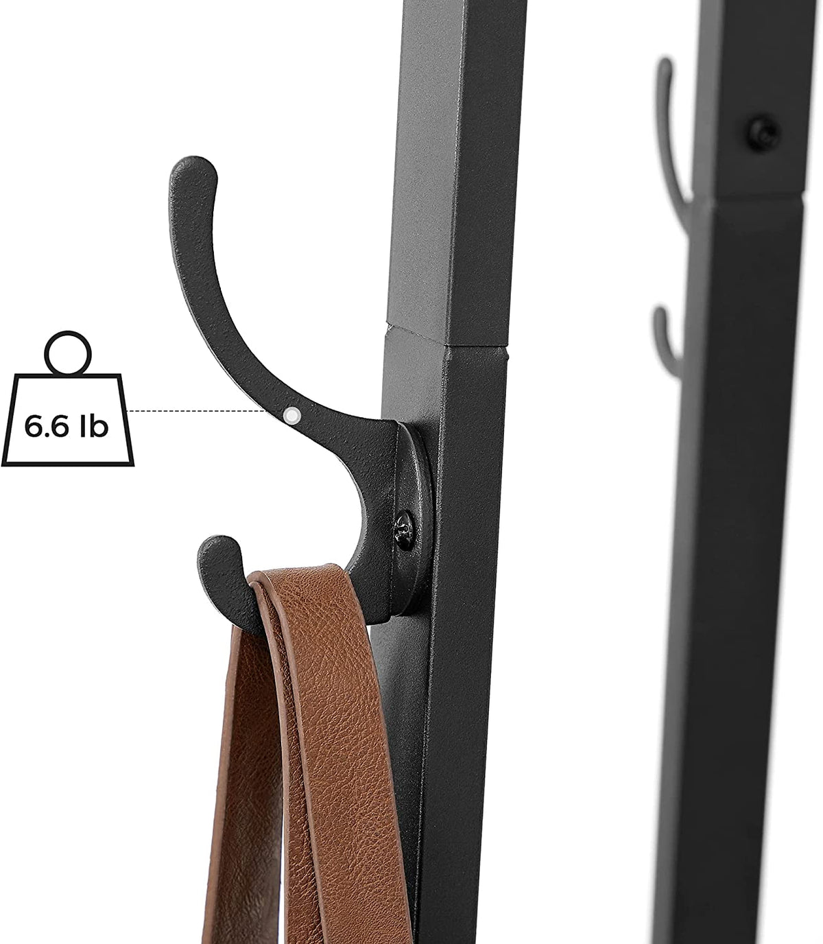 Coat Rack Freestanding, Hall Tree with 4 Shelves
