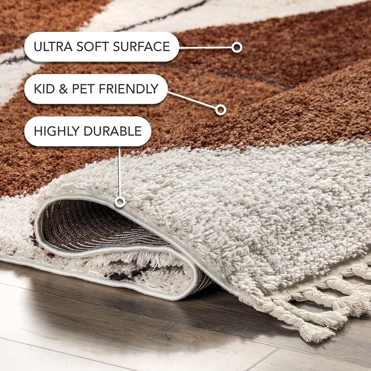 Kali Rust Diamond Power Loomed Area Rug, 4' X 6'