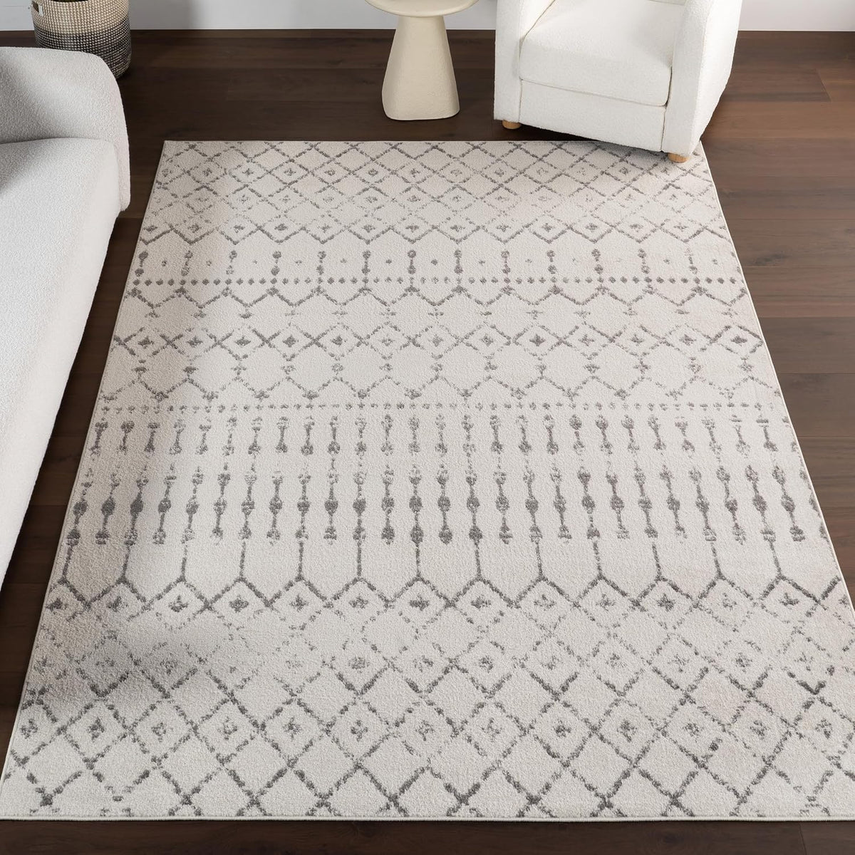 Blythe Grey Trellis Power Loomed Area Rug, 9' X 12'