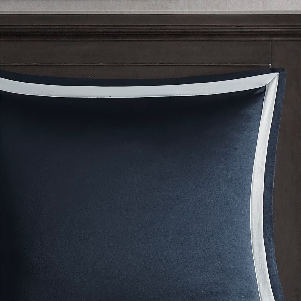 Bedding Sets 8 Piece Jacquard Comforter Set Navy/Silver Cal King,Bed Sets