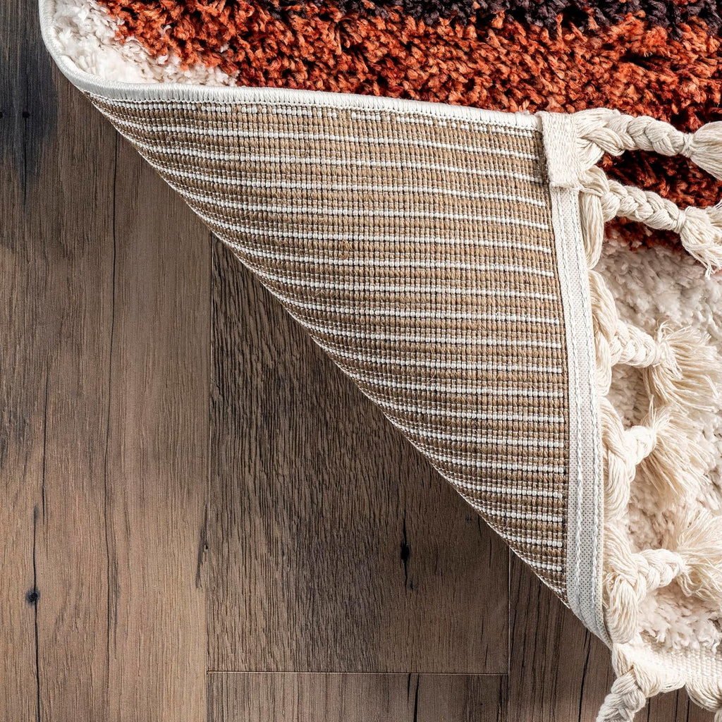 Kali Rust Diamond Power Loomed Runner Rug, 2' X 12'