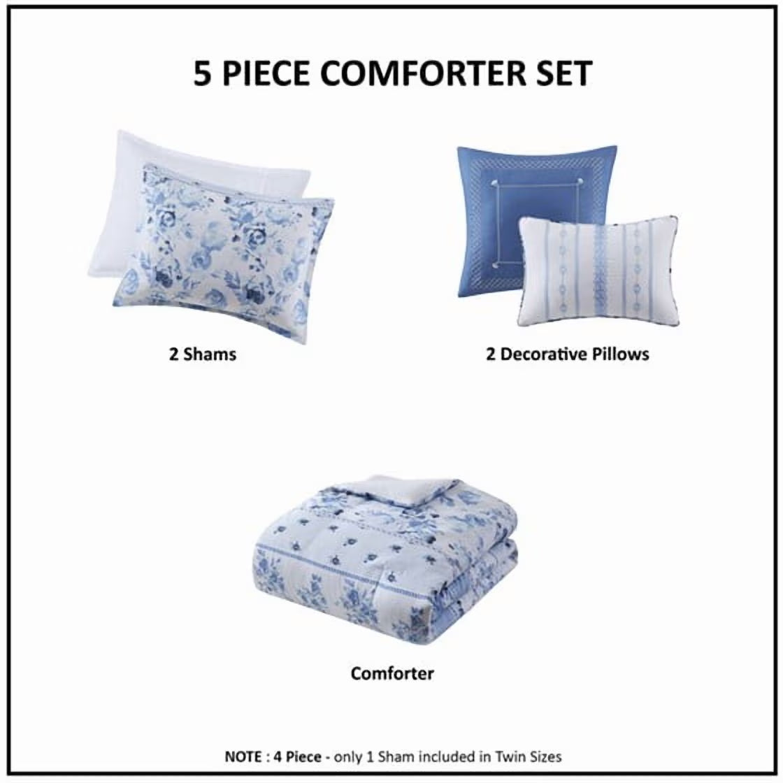 Bedding Sets, Twin/Twin XL Floral Striped Comforter Set, Bed Sets, Comforter Sets,