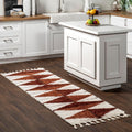 Kali Rust Diamond Power Loomed Runner Rug, 2' X 12'
