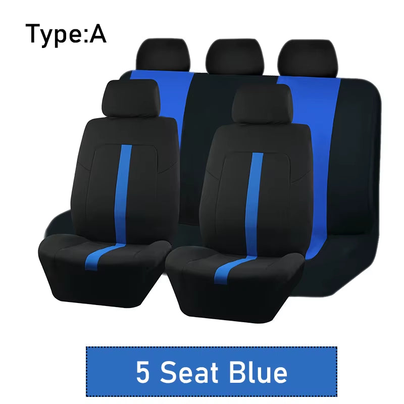 AUTOKING 2/5/7 Seat Covers for Car Universal Size Sporty Design Polyester Car Seat Covers Fit for Most Car Suv Truck Van
