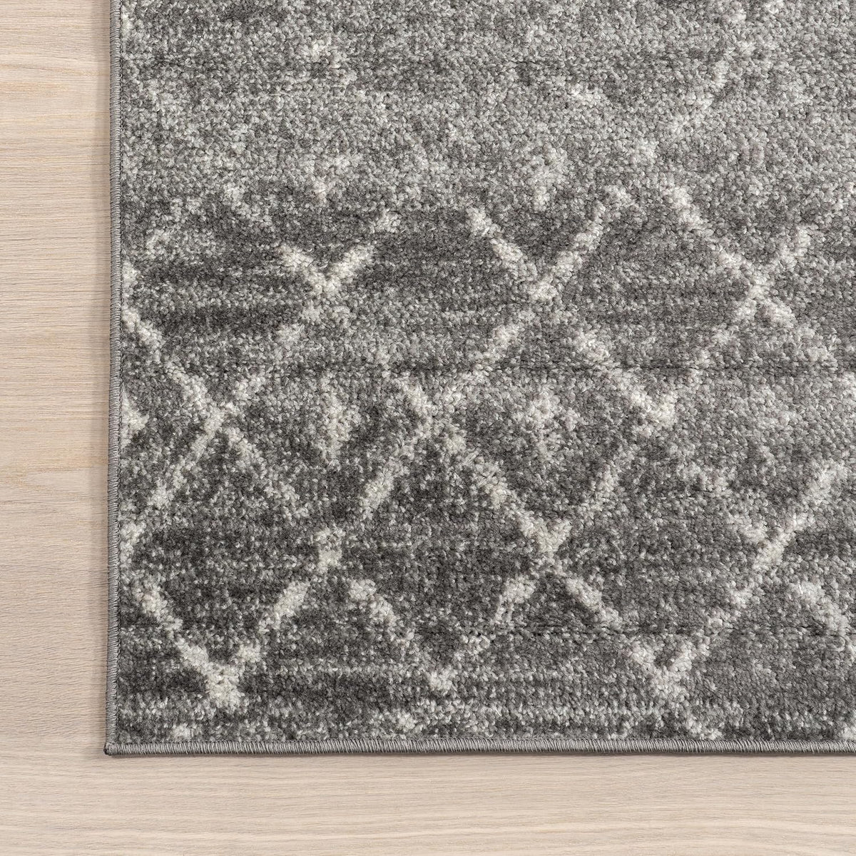 Blythe Dark Grey Trellis Power Loomed Area Rug, 8' X 10'