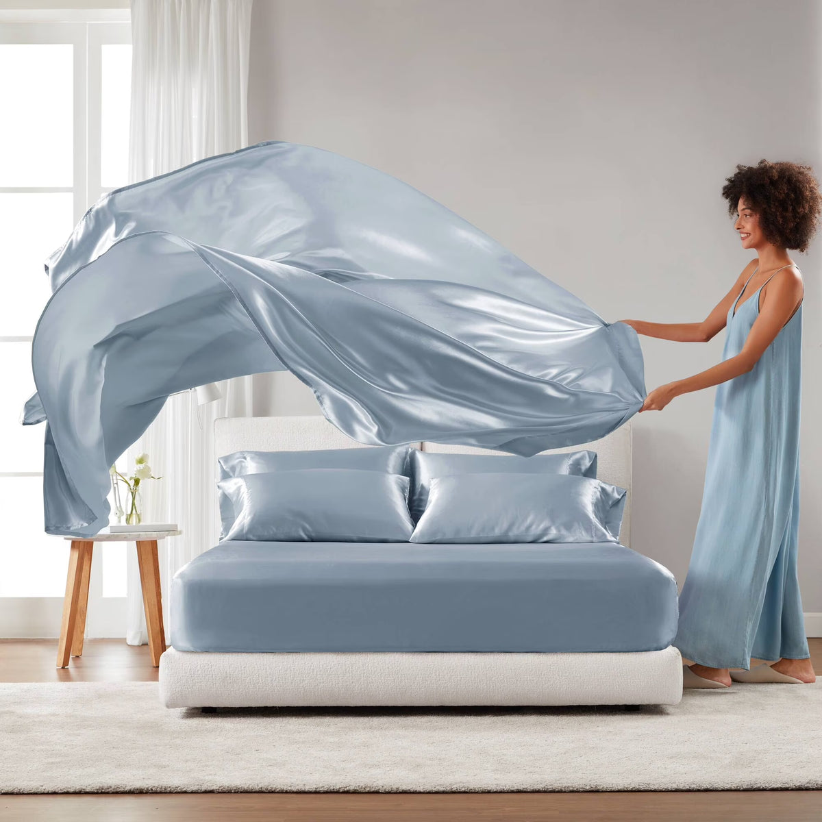 Bedding Sets, Satin Luxury Sheet Set Cal King, Bed Sets, Comforter Sets,