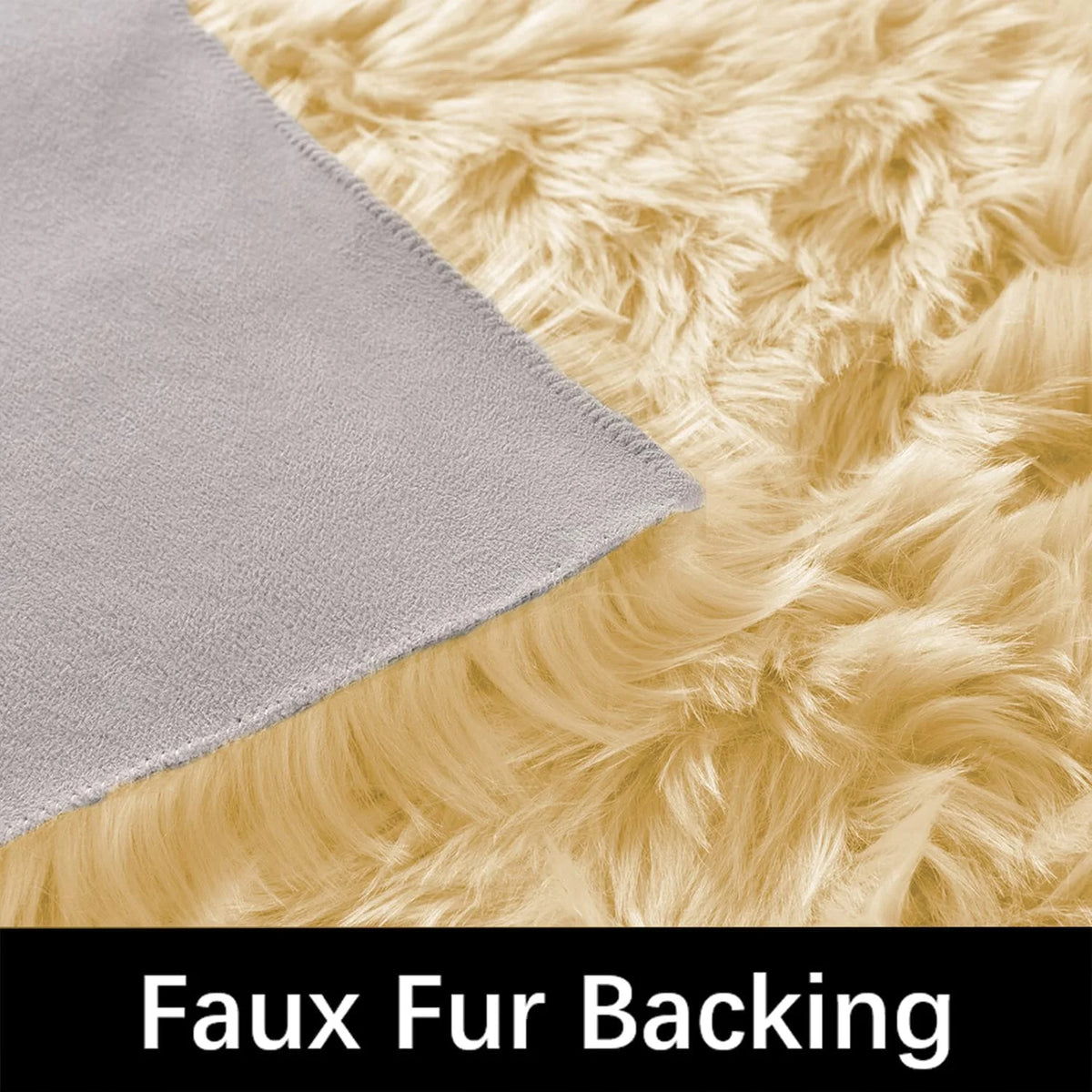 Boho Area Rugs 5X7 Plush Yellow Rug Fluffy Rugs Shag Rug Washable Faux Fur Rug Fuzzy Rug Shag Rug for Living Room Bedroom Soft Rug Throw Rug Room Decor Rectangle