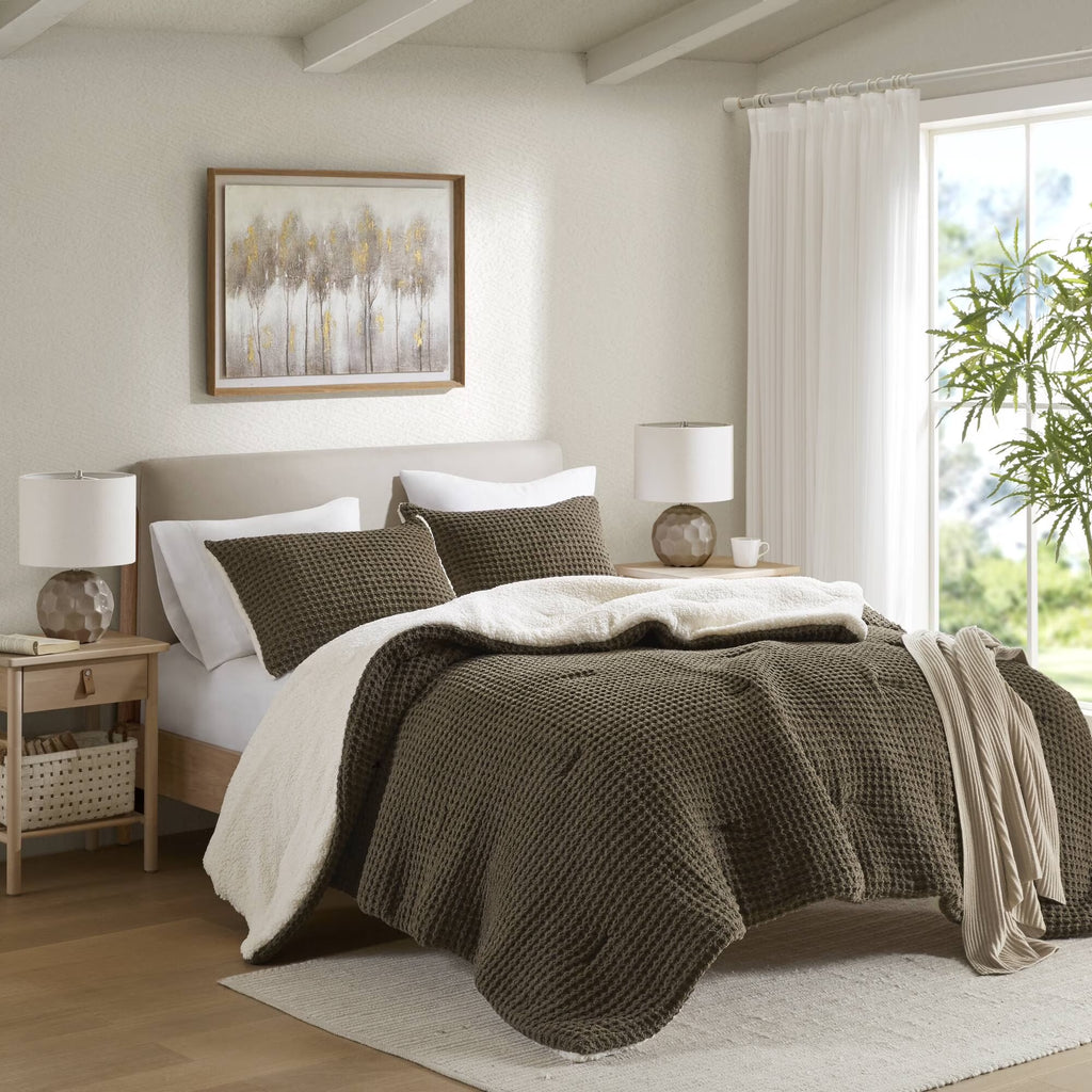 Bedding Sets, Waffle Knit Chenille Comforter Set King, Bed Sets, Comforter Sets,