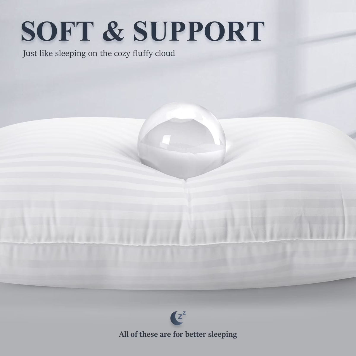Bed Pillows for Sleeping King Size with Cotton Cooling Cover, Pillows for Bed, 2-Pack
