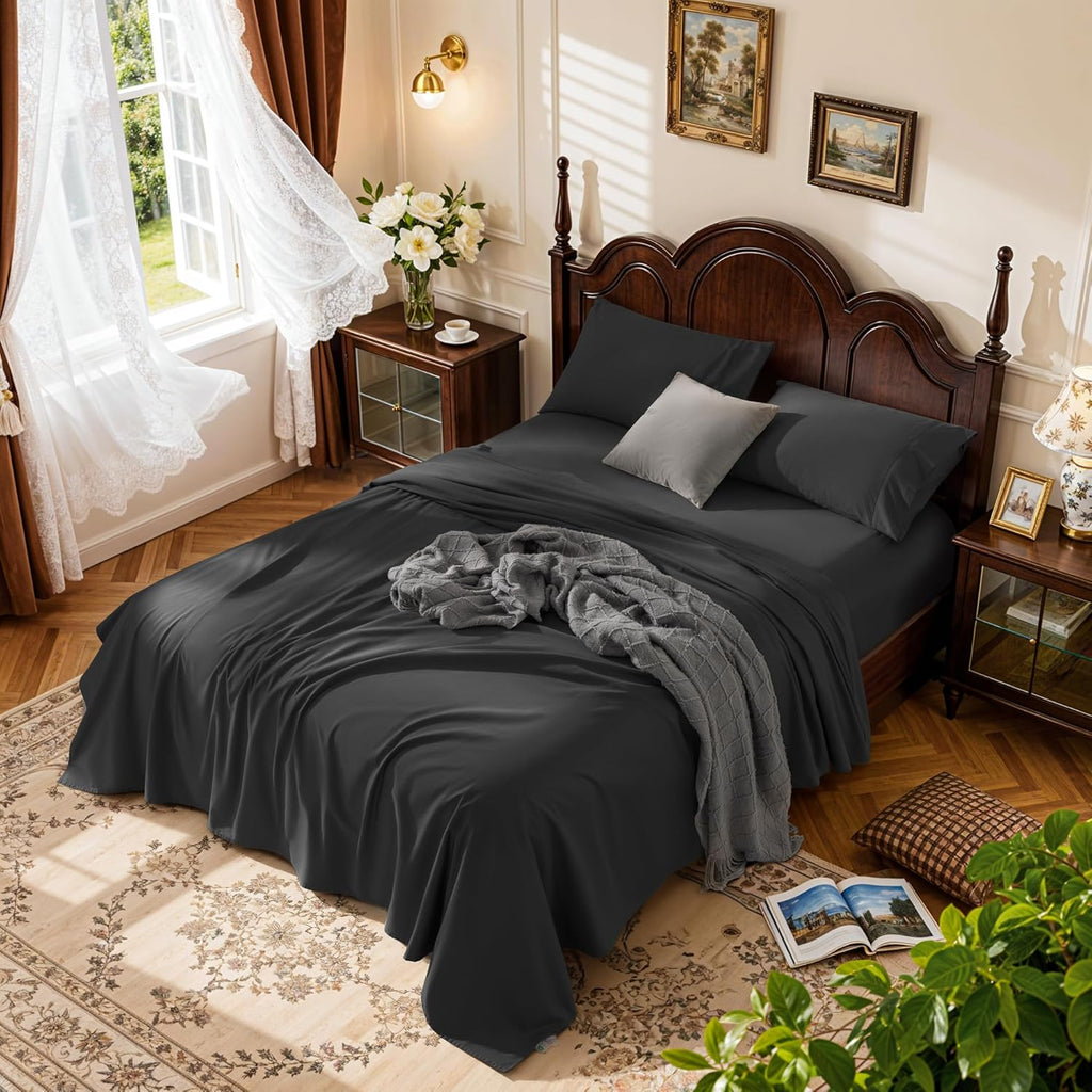 100% Egyptian Cotton Sheets 16" Deep Pocket 1000TC, 4Pcs Full