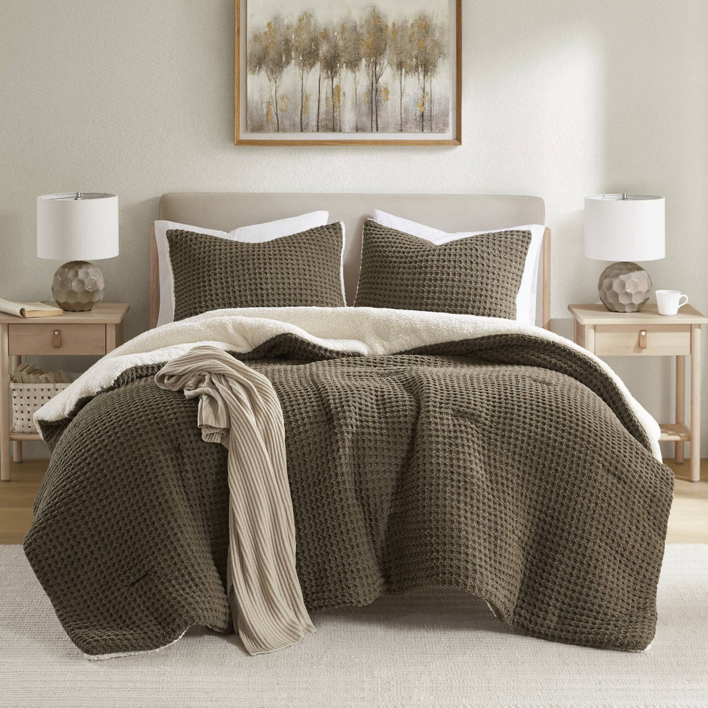 Bedding Sets, Waffle Knit Chenille Comforter Set King, Bed Sets, Comforter Sets,