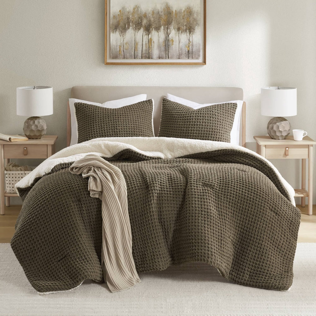 Bedding Sets, Waffle Knit Chenille Comforter Set King, Bed Sets, Comforter Sets,