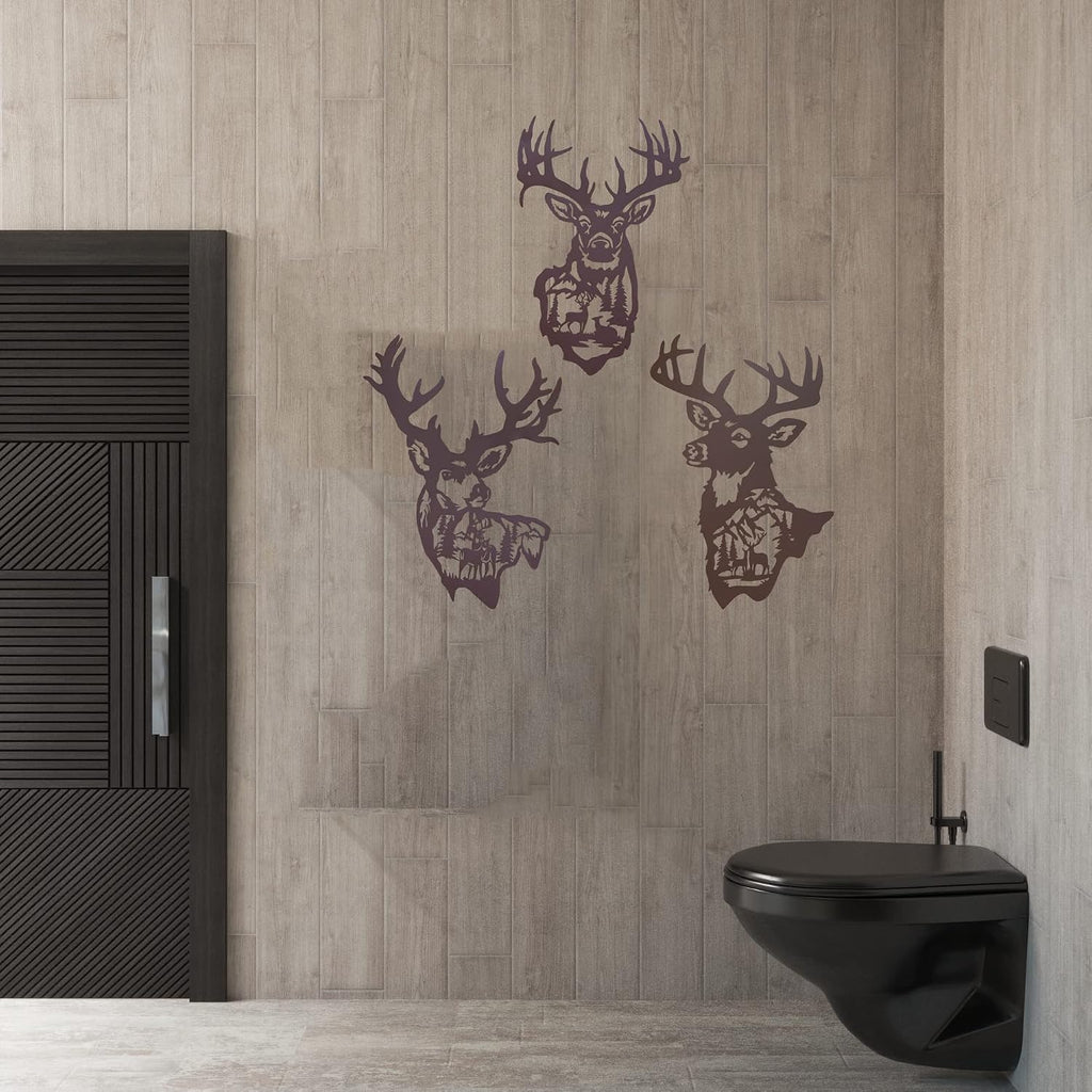 Large Metal Deer Wall Art Decor, Rustic Cabin Decor, Hunting Decor for Home