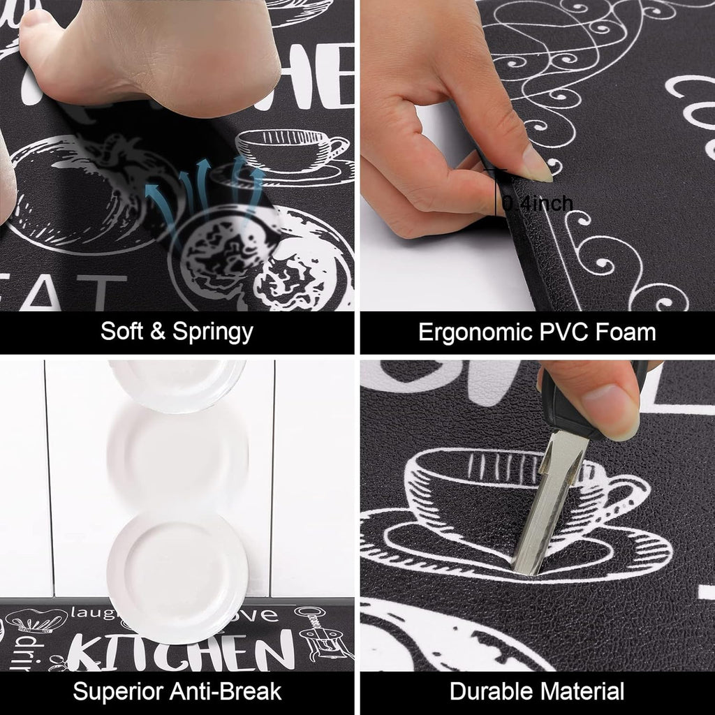 Kitchen Mats for Floor, Cushioned anti Fatigue Kitchen Rugs Set of 2
