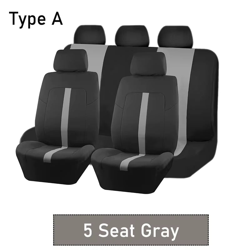AUTOKING 2/5/7 Seat Covers for Car Universal Size Sporty Design Polyester Car Seat Covers Fit for Most Car Suv Truck Van
