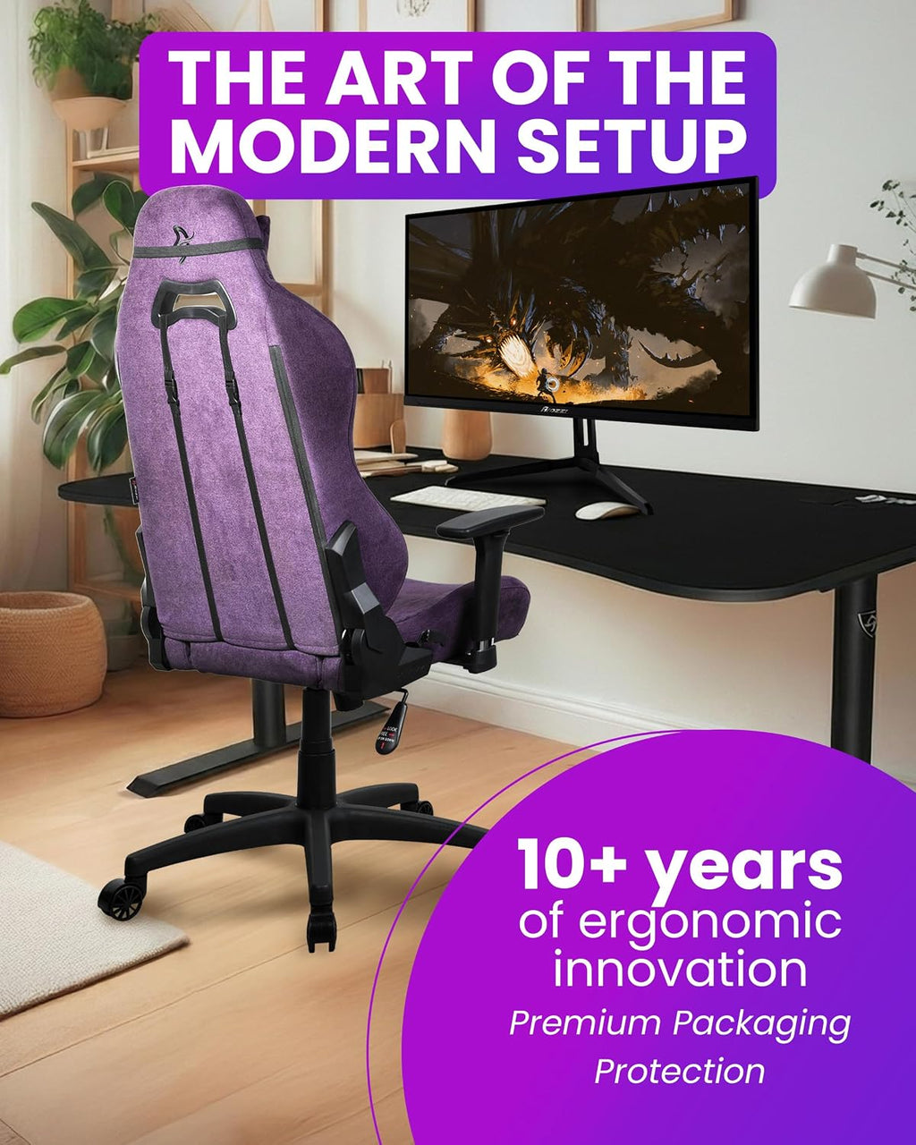 Torretta Gaming Chair Soft Fabric Purple
