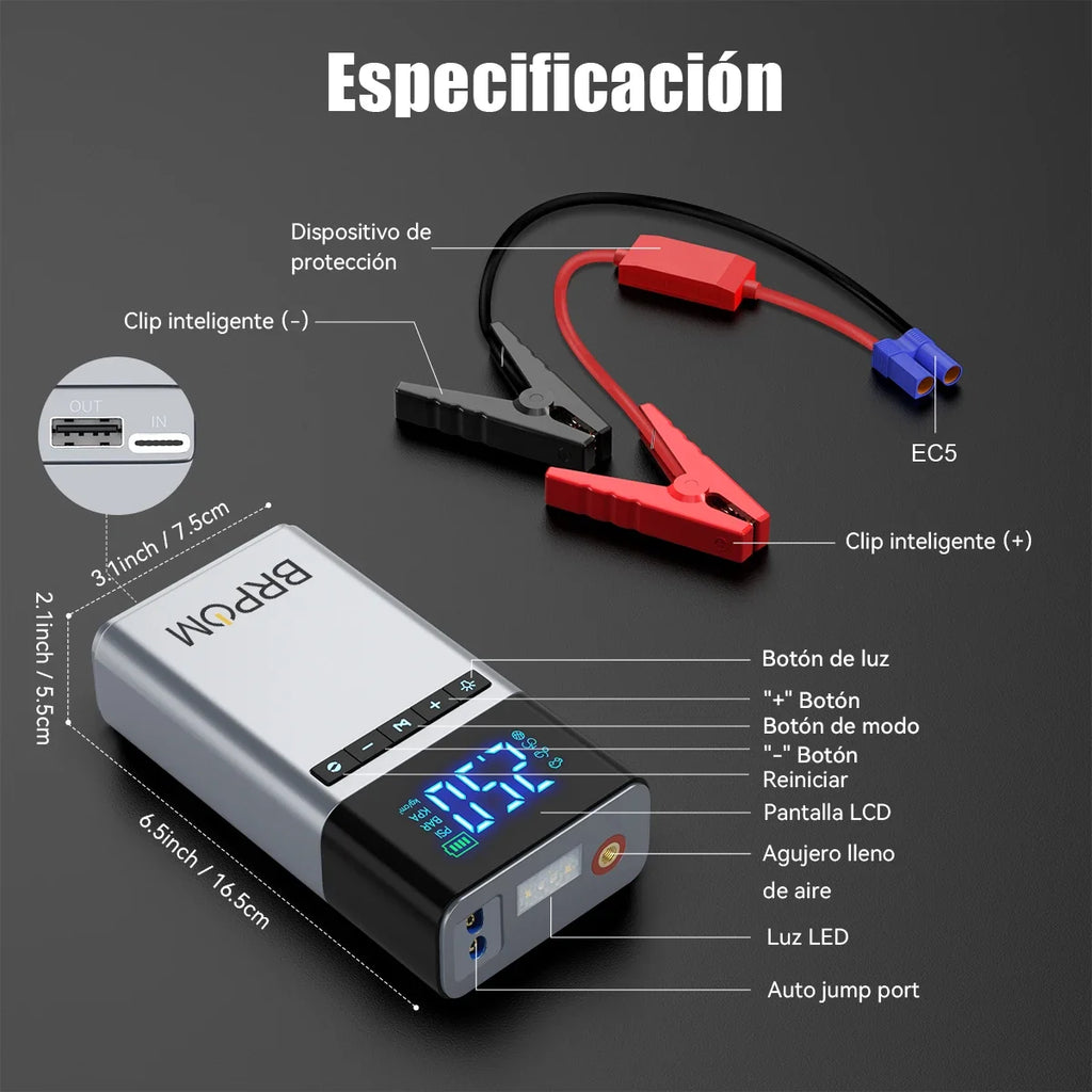 4 in 1 Jump Starter Air Compressor Power Bank LED Light 12000Mah 150PSI Wireless Electric Pump for Outdoor Travel Car Electronic