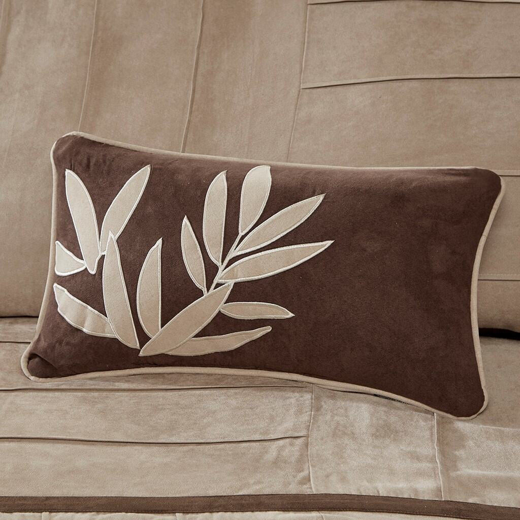 Bedding Sets, 7 Piece Faux Suede Comforter Set Beige Full, Bed Sets, Comforter Sets,