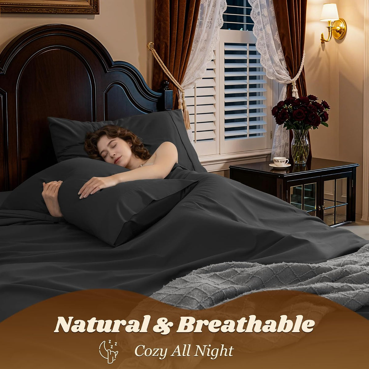 100% Egyptian Cotton Sheets 16" Deep Pocket 1000TC, 4Pcs Full