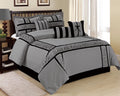 Gray 7 Piece Bed in a Bag Comforter Set, Queen Bed Sets for Adults