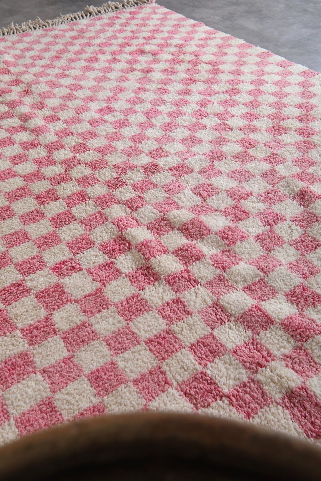 Authentic Beni Ourain Rug 8.2 X 11.2 Feet Checkered Rug Pink - Morocco Rug - Handmade Berber Rug - Moroccan Rug - Checkers Rug - Wool Rug