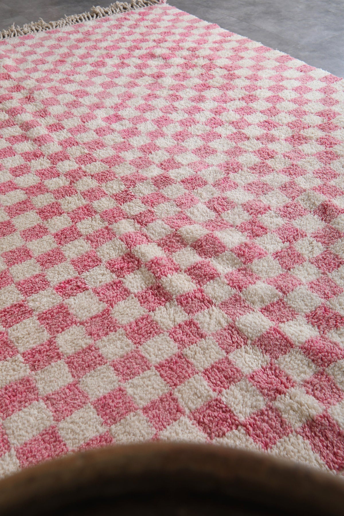 Authentic Beni Ourain Rug 8.2 X 11.2 Feet Checkered Rug Pink - Morocco Rug - Handmade Berber Rug - Moroccan Rug - Checkers Rug - Wool Rug