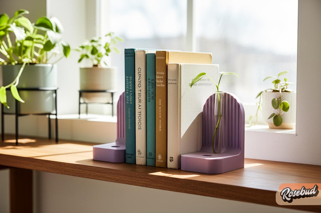 Ribbed Modern Bookend, Book Lover Gift, Bookshelf Decor, Book Club Gifts, Bookish Library Decor, Bookworm, Reading Challenge, Book Nook
