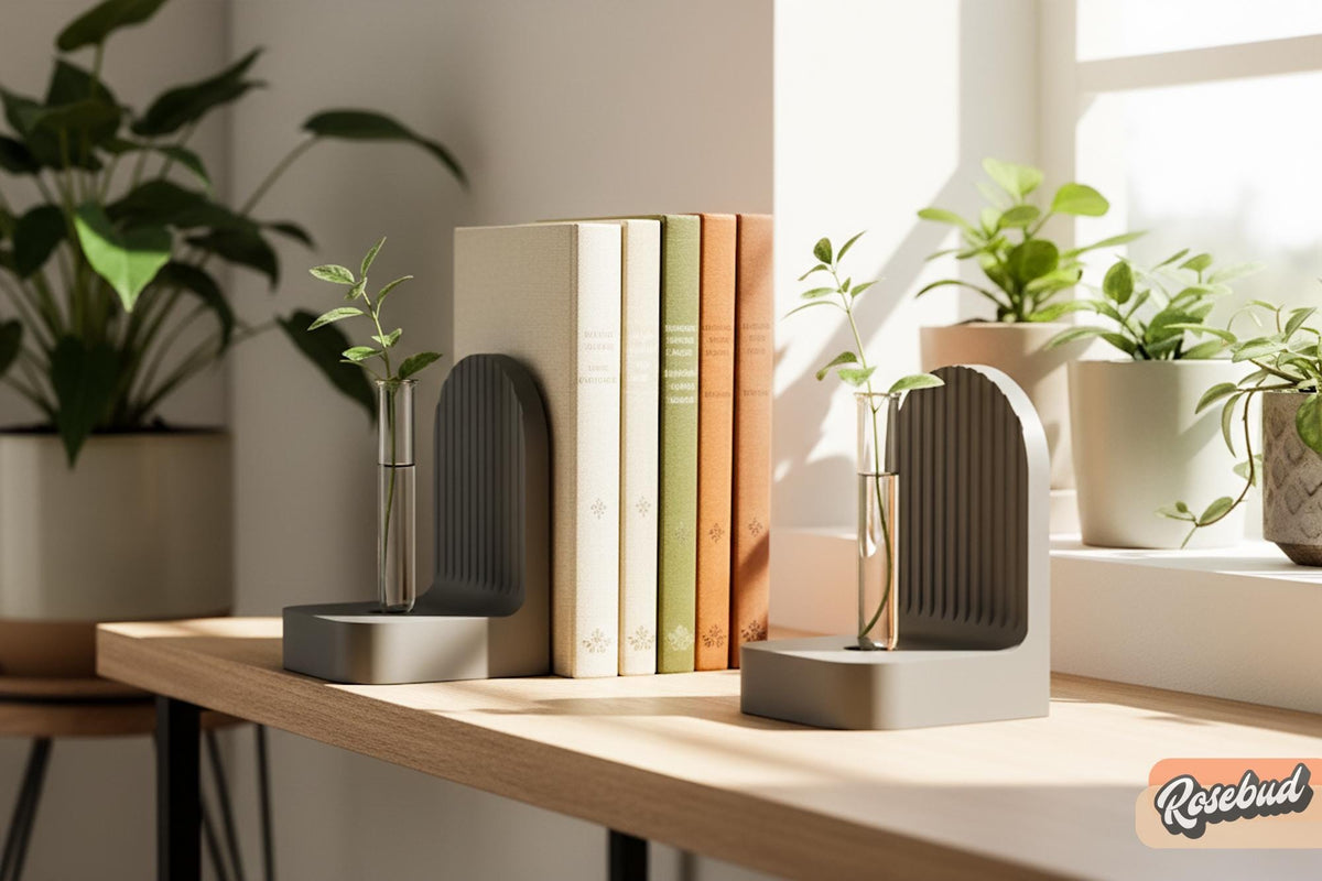 Ribbed Modern Bookend, Book Lover Gift, Bookshelf Decor, Book Club Gifts, Bookish Library Decor, Bookworm, Reading Challenge, Book Nook